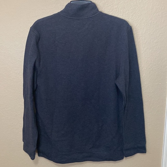 Men’s Club Room Birdseye Quarter Zip Up Long Sleeve Sweater Deep Black S NWT - Picture 7 of 10